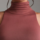 Refined Sleeveless Turtleneck T-Shirt - Vintage Berry