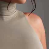 Refined Sleeveless Turtleneck T-Shirt - Quiet Sage