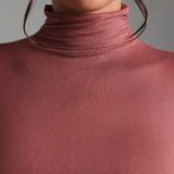 Refined Long Sleeve Turtleneck T-Shirt - Vintage Berry