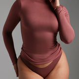 Refined Long Sleeve Turtleneck T-Shirt - Vintage Berry