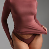 Refined Long Sleeve Turtleneck T-Shirt - Vintage Berry
