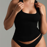 Essential Form-Ribbed Tank Top - Black