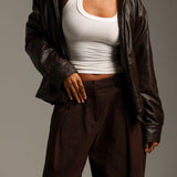 The Boyfriend Leather Jacket - Brown Sugar