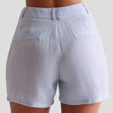 The Ivy Linen Shorts - Celeste