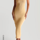 Form-Ribbed Cross-Back Midi Dress - Mango Creme