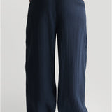 The Ivy Wide-Leg Linen Trousers - Navy