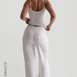 Cut-Out Wide Leg Sweatpants - White