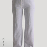 Structured Wide Leg Sweatpants - Light Heather Gray