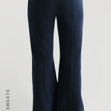 Structured Wide Leg Sweatpants - Navy