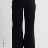 Structured Wide Leg Sweatpants - Black