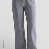 Pantalon de survêtement structuré à jambe large - Gris chiné