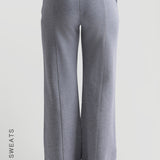 Pantalon de survêtement structuré à jambe large - Gris chiné