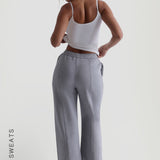 Pantalon de survêtement structuré à jambe large - Gris chiné