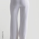 Structured Wide Leg Sweatpants - White