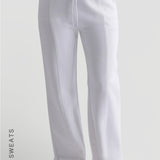 Structured Wide Leg Sweatpants - White