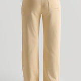 Cut-Out Wide Leg Sweatpants - Soft Yellow
