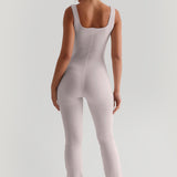 Second Skin Flared Jumpsuit - Soft Beige