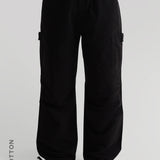Pantalon cargo baggy essentiel - Délavage noir