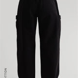 Pantalon cargo baggy essentiel - Délavage noir