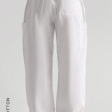 Pantalon cargo baggy essentiel - Délavage blanc