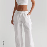 Pantalon cargo baggy essentiel - Délavage blanc
