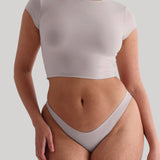 Cropped Baby Tee - Soft Beige