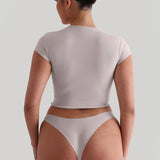Cropped Baby Tee - Soft Beige