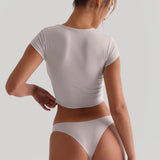 Cropped Baby Tee - Soft Beige