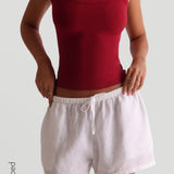 T-Shape Micro-Ribbed Tank Top - Pomegranate