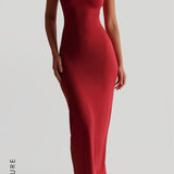 The Halter Maxi Dress - Pomegranate