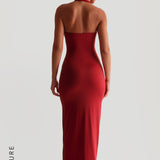 The Halter Maxi Dress - Pomegranate