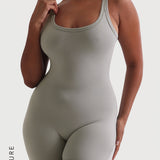 Banded Scoop Neck Romper - Sage