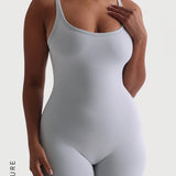 Banded Scoop Neck Romper - Sky