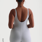 Banded Scoop Neck Romper - Sky