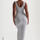 Tank Micro-Ribbed Maxi Dress - Sky