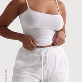 Entspannte Baumwollshorts 2 1/2" - Weiß