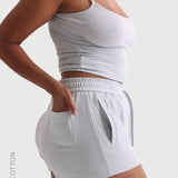 Relaxed Cotton Shorts 2 1/2" - Sky