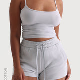 Relaxed Cotton Shorts 2 1/2" - Sky