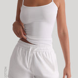Entspannte Baumwollshorts 2 1/2" - Weiß