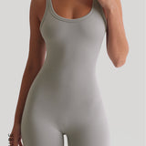 Banded Scoop Neck Romper - Sage