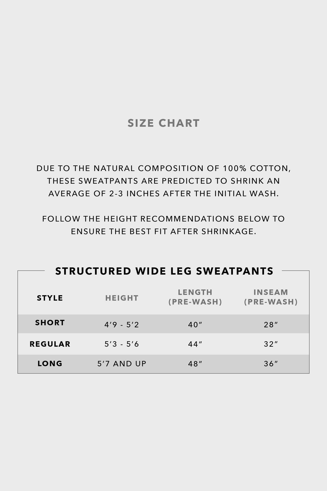 Structured Wide Leg Sweatpants  - Light Heather Gray