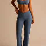 Micro-Ribbed Straight-Leg Pants - Breeze