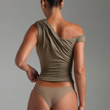 Atelier Ruched Top - Latte Taupe