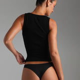 Essential Form-Ribbed Tank Top - Black
