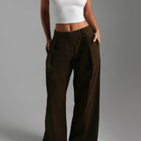 The Meridian Wide-Leg Trousers - Brown Sugar