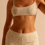 Slip-On Micro-Ribbed Bralette - Bloom