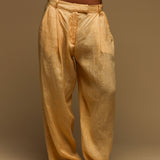 The Ivy Wide-Leg Linen Trousers - Mango Creme