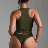 T-Shape Micro-Ribbed Tank Top - Cypress