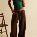 Heritage Linen Wide-Leg Pants - Terra