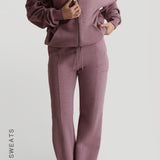 Structured Wide Leg Sweatpants - Vintage Purple